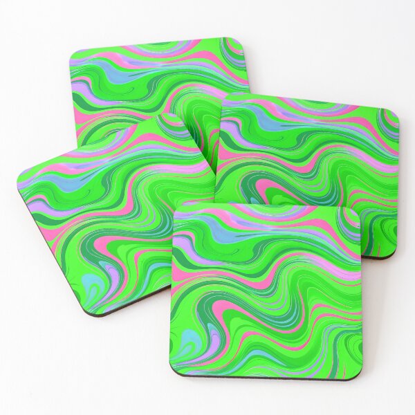Item preview, Groovy Bright Green and Pink Trippy Liquid Swirls Modern Retro Art 3 of 4 designed and sold by Beachy.