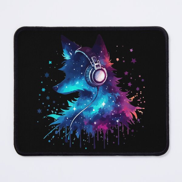 Item preview, Galaxy Fox Headphones Music Watercolor Splash Space designed and sold by TomFrontierArt.