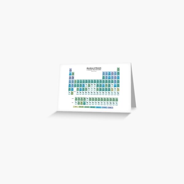 Seawater Element Abundance Periodic Table Greeting Card For Sale By Sciencenotes Redbubble 6526