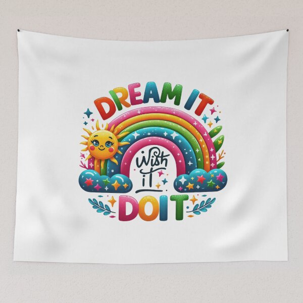 Item preview, Dream it, wishit, do it colorful rainbow designed and sold by CleanDecor.