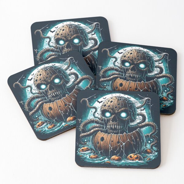 Item preview, Eerie Coconut Octopus - Halloween Nightmarish Scene designed and sold by EcoArtShop.