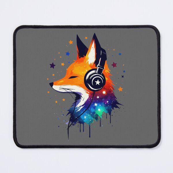 Item preview, Galaxy Fox Cute Headphones Music Watercolor Splash Space designed and sold by TomFrontierArt.
