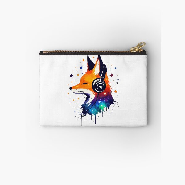 Item preview, Galaxy Fox Cute Headphones Music Watercolor Splash Space  designed and sold by TomFrontierArt.
