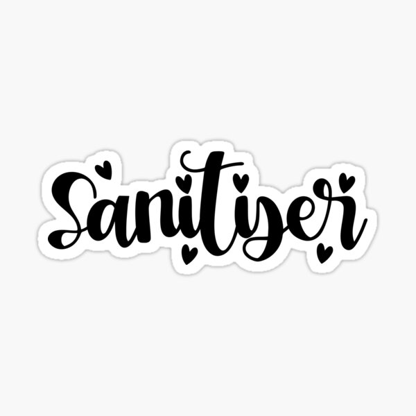 Item preview, Sanitiser Cursive Cleaning Label  designed and sold by dottiedigitals.