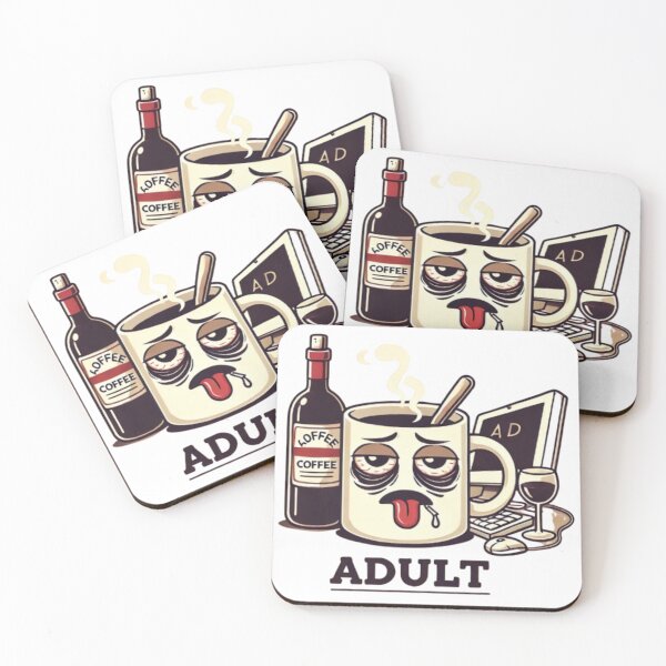 Item preview, Tired but Still Smiling: Coffee, Wine, and Work designed and sold by masquetea.