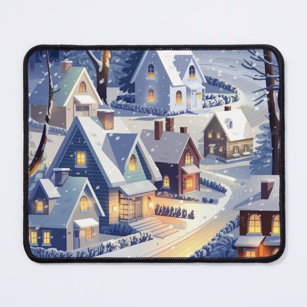 Item preview, Pictures of a group of houses at night on a cold day designed and sold by fas166.