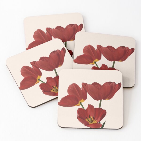 Item preview, Realistic Red Tulips Flowers Illustration Pattern Poster  designed and sold by Karakhan.