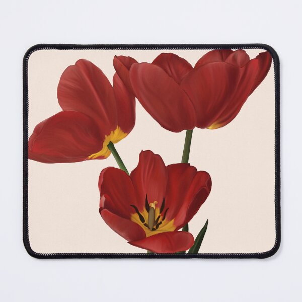 Item preview, Realistic Red Tulips Flowers Illustration Pattern Poster designed and sold by Karakhan.