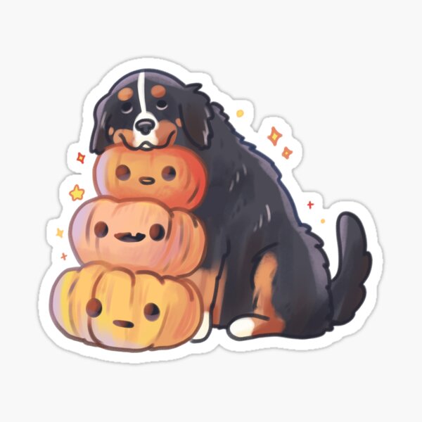 Item preview, Bernese Mountain Dog and pumpkins  designed and sold by Mayarartsy.