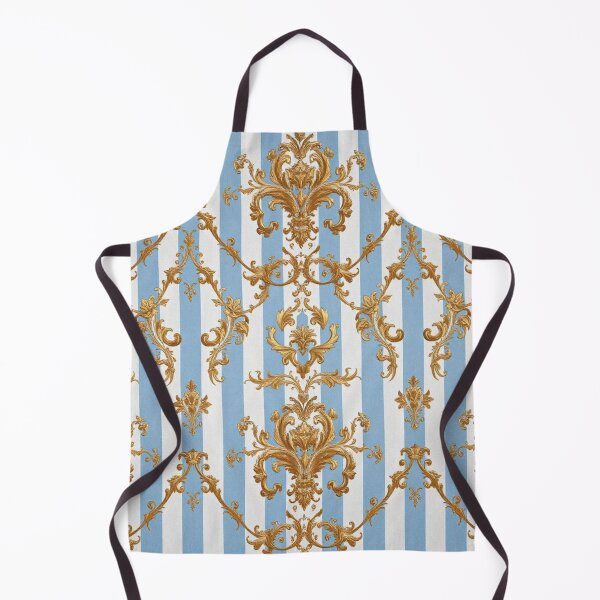 Item preview, Blue & White Stripes With Gold Damask designed and sold by DesignsByPrnces.