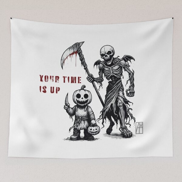 Item preview, HALLOWEEN - DEATH - Your Time is Up - 2 designed and sold by ArtProjectShop.