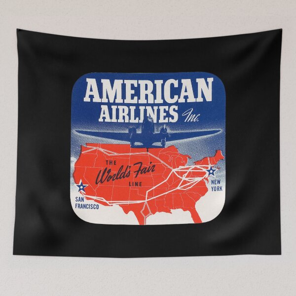 Item preview, Vintage American Airlines Label designed and sold by FutureTraveller.
