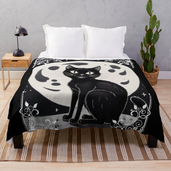 Item preview, Moonlit Feline Serenade Goth Black Cat designed and sold by LeBreab.