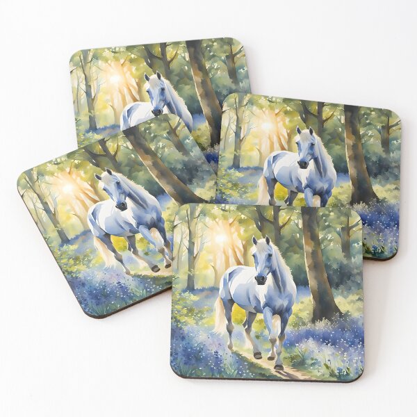 Item preview, A White Horse and Bluebells in the Forest designed and sold by Country-Artist.