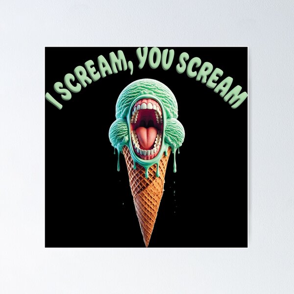 ‘ICE CREAM, I selling SCREAM’ Pitbull Artistic Print POSTER Limited Edition