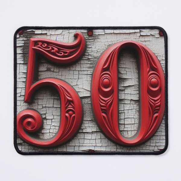 Item preview, House Number 50 Sticker designed and sold by carlarmes.