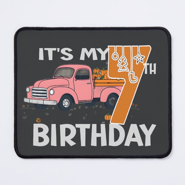 Item preview, It's my 7 birthday pink truck fall pumpkin designed and sold by giftfromheart.