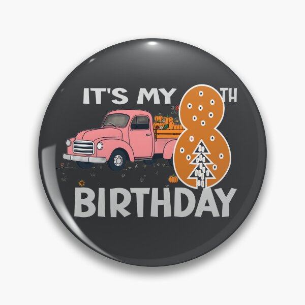 Item preview, It's my 8th birthday pink truck fall pumpkin  designed and sold by giftfromheart.