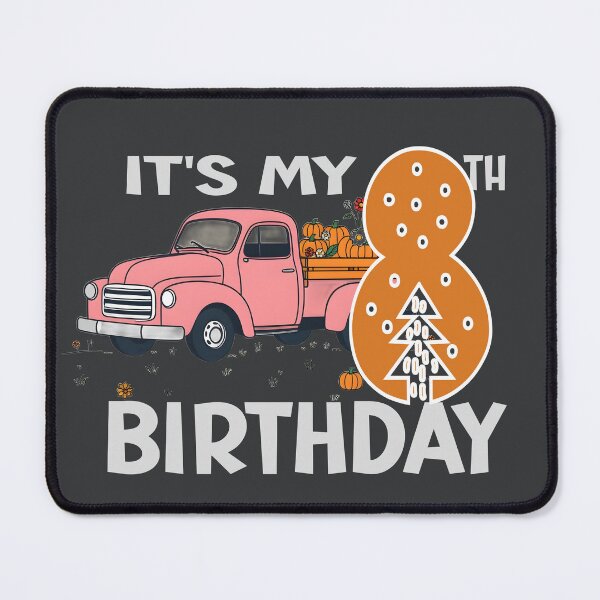 Item preview, It's my 8th birthday pink truck fall pumpkin designed and sold by giftfromheart.