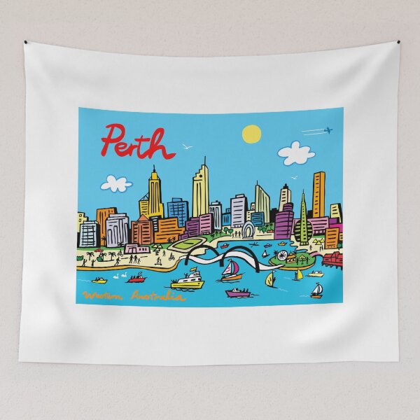 Item preview, Perth City, Australia designed and sold by Traveldrawings.