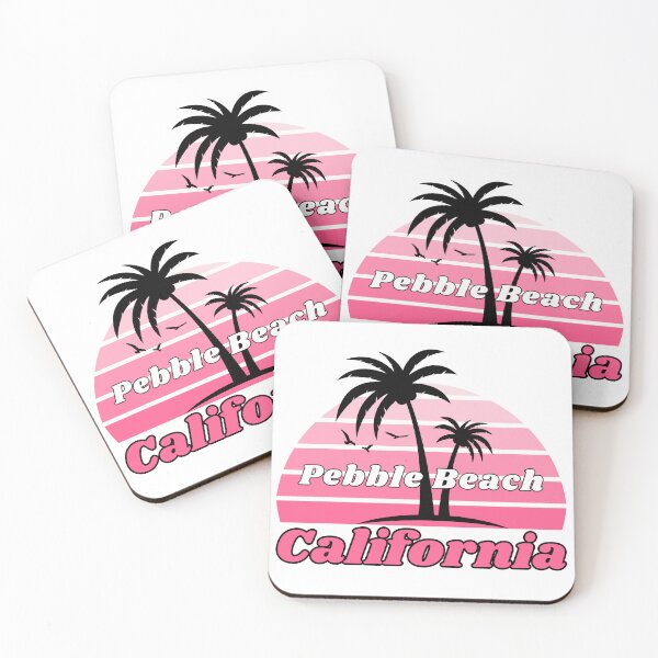 Item preview, Retro Cool Pebble Beach California Palm Tree at Sunset Souvenirs designed and sold by karmdaf.