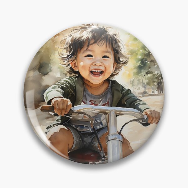 Item preview, Toddler Trails - An Asian Toddler On A Tricycle - Asian Art - Watercolor Art designed and sold by CastleBySea.