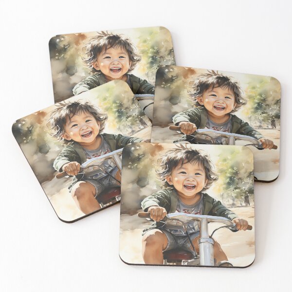 Item preview, Toddler Trails - An Asian Toddler On A Tricycle - Asian Art - Watercolor Art designed and sold by CastleBySea.