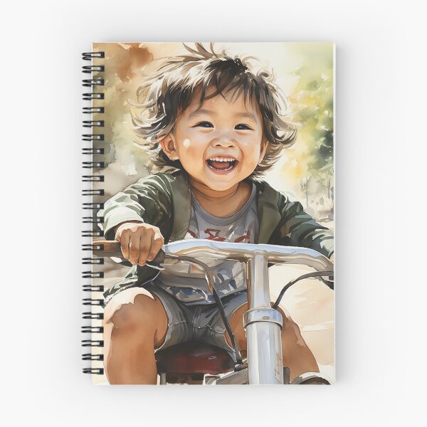 Item preview, Toddler Trails - An Asian Toddler On A Tricycle - Asian Art - Watercolor Art designed and sold by CastleBySea.