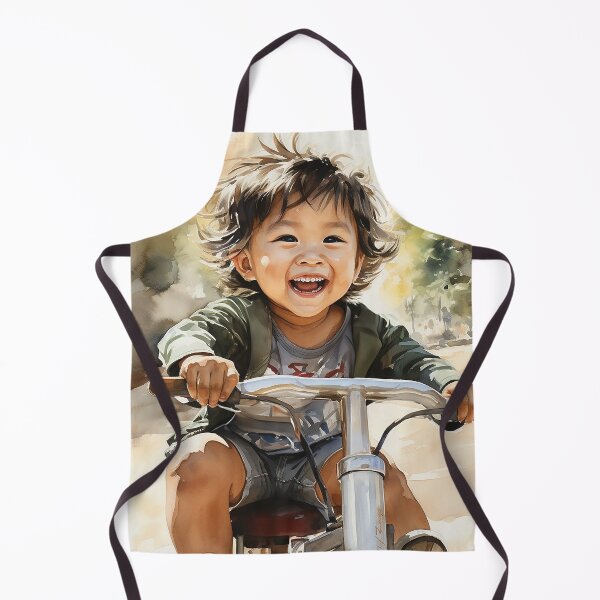 Item preview, Toddler Trails - An Asian Toddler On A Tricycle - Asian Art - Watercolor Art designed and sold by CastleBySea.