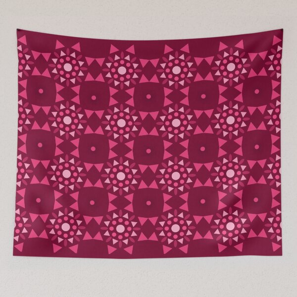 Item preview, Pink different shades seamless pattern geometric design print  designed and sold by SpinklyCreations.