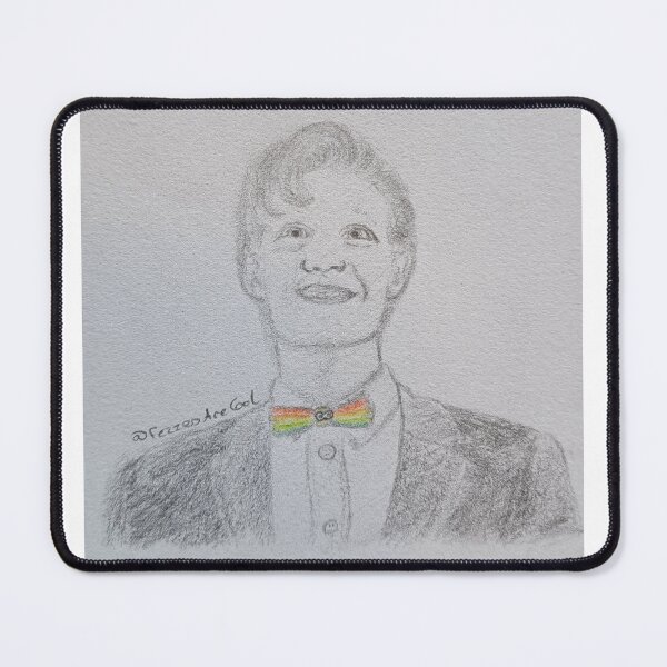 Item preview, Drawing of The Eleventh Doctor with Autism Pride Flag Bowtie designed and sold by SillyDocsStuff.