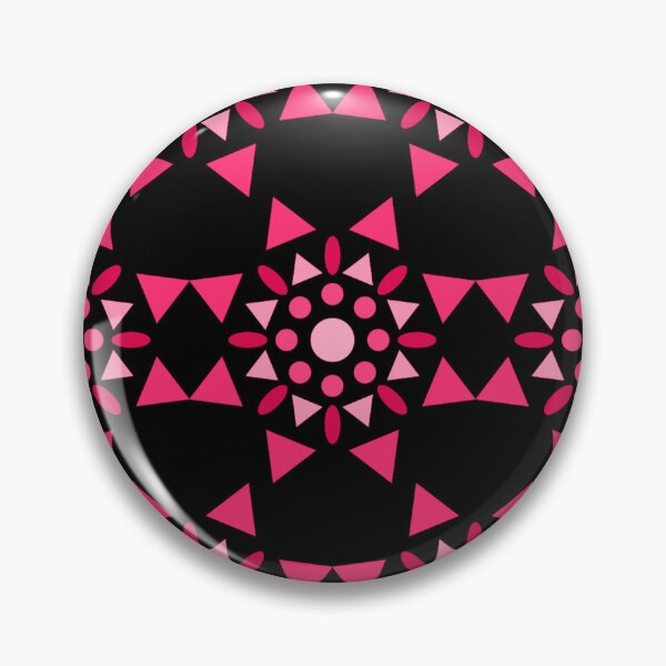 Item preview, Pink different shades seamless pattern geometric design on black background print  designed and sold by SpinklyCreations.