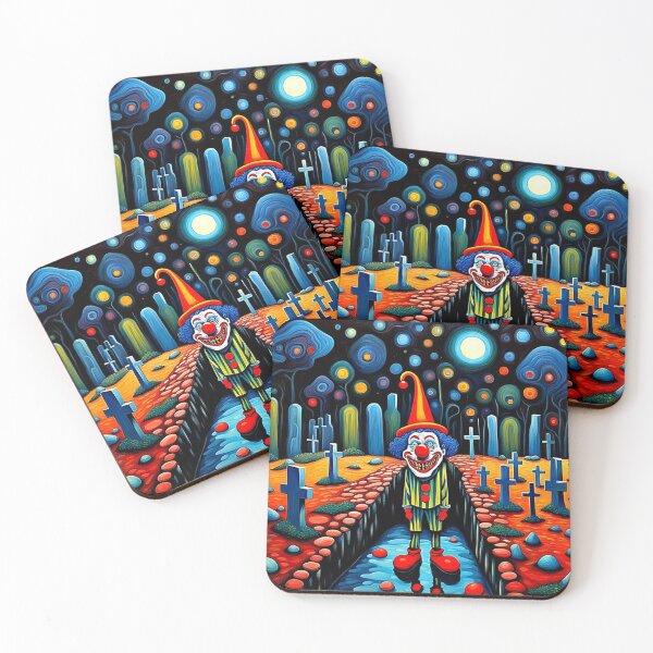 Item preview, Clown in graveyard designed and sold by George Hutton Hunter.
