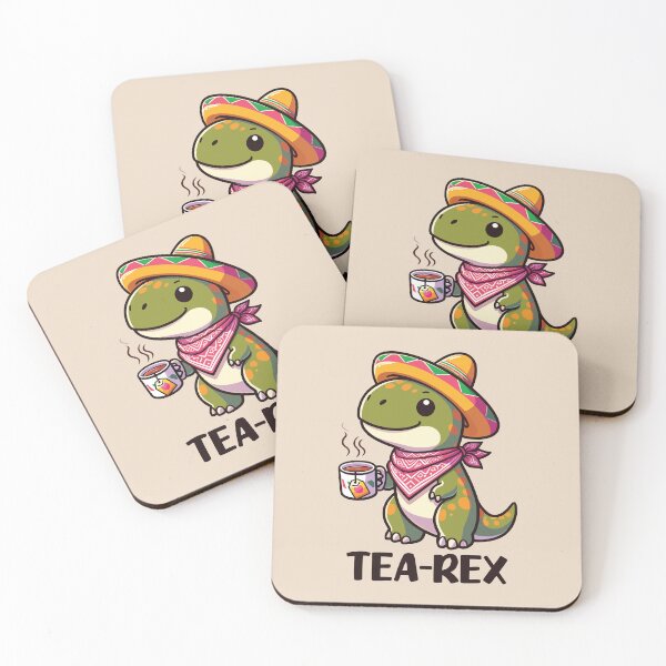 Item preview, T-Rex: A Funny and Cute Dinosaur Drinking Tea designed and sold by SweetLog.