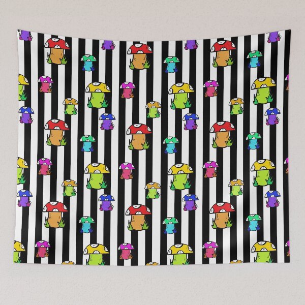 Item preview, Stripes and Mushrooms Pattern Design designed and sold by PatternTitan.