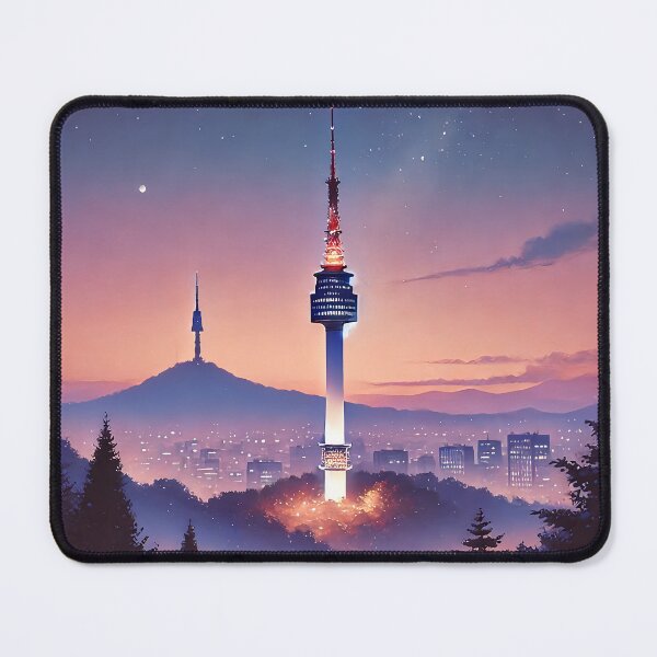 Item preview, Seoul Tower Night View Illustration designed and sold by unrealartwork.