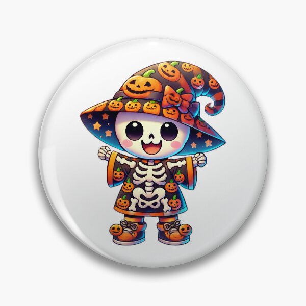 Item preview, Happy Skeleton in Pumpkin Witch Costume designed and sold by Chokhdi289shop.