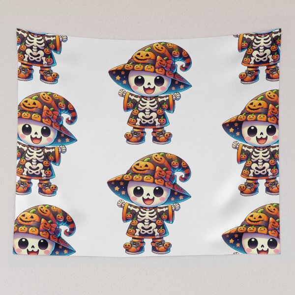 Item preview, Happy Skeleton in Pumpkin Witch Costume designed and sold by Chokhdi289shop.