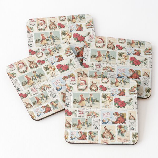 Item preview, Vintage Christmas Postage Stamps designed and sold by SparkSpiral.