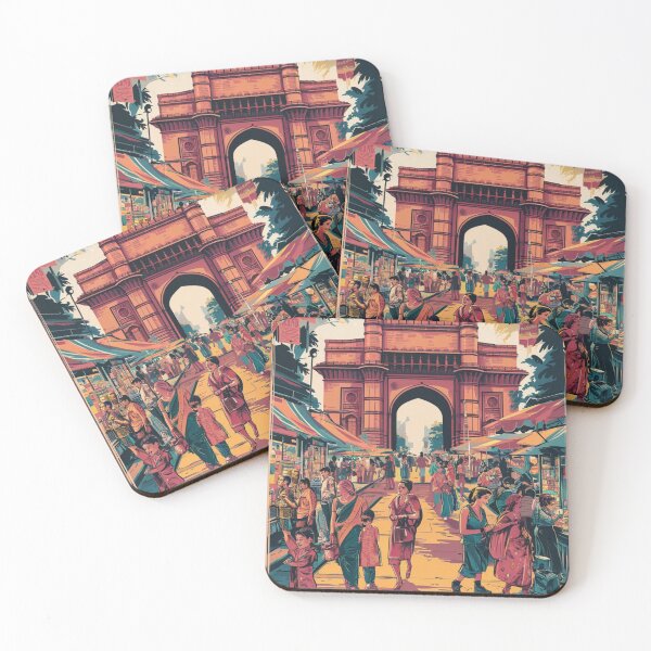 Item preview, Mumbai Vintage Travel Poster designed and sold by TravelerRat.