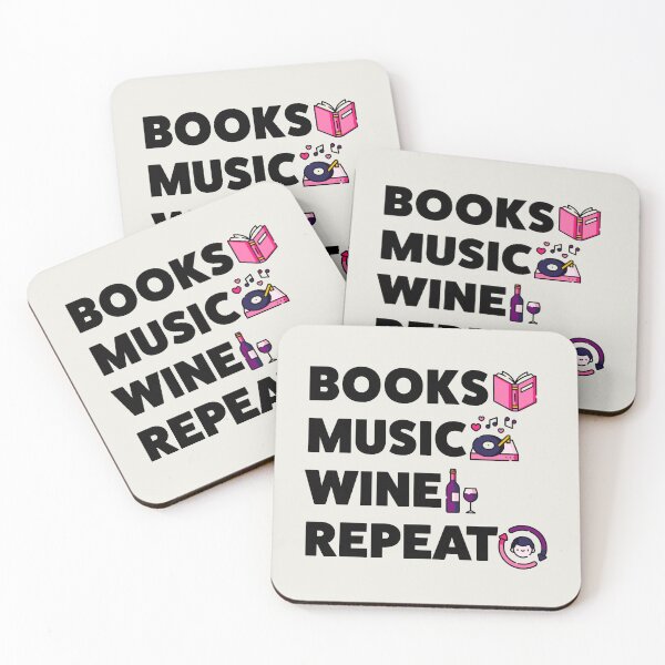 Item preview, Books, Music, Wine, Repeat designed and sold by Miaou Studio.