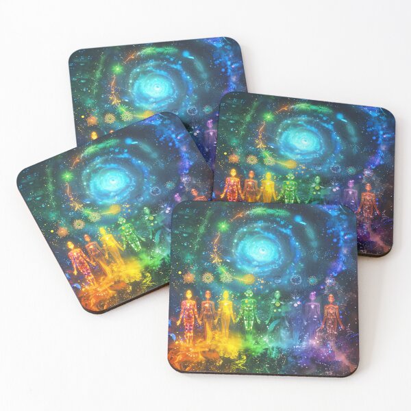 Item preview, Neon colourful cosmic spiritual humans designed and sold by minazareei.