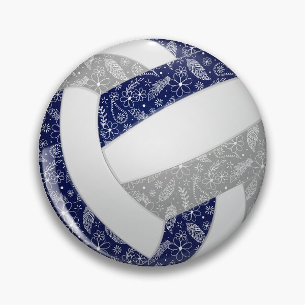 Item preview, Boho feathers paisleys navy blue gray volleyball designed and sold by katzdzynes.