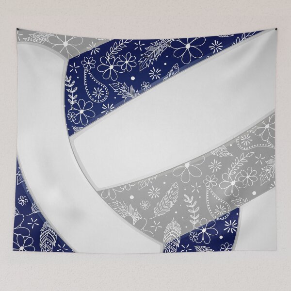Item preview, Boho feathers paisleys navy blue gray volleyball designed and sold by katzdzynes.