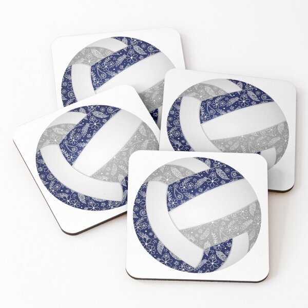 Item preview, Boho feathers paisleys navy blue gray volleyball designed and sold by katzdzynes.