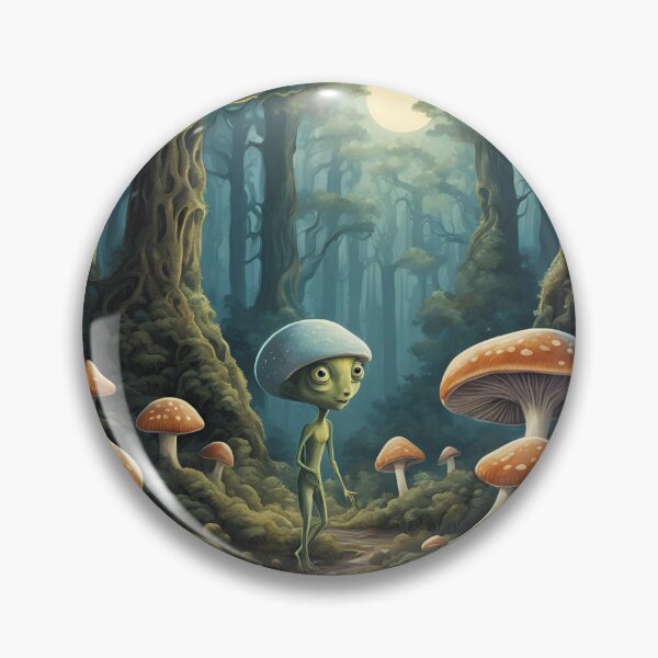 Item preview, Alien on Mushrooms Design designed and sold by BeyondOrbitUFO.