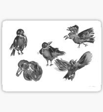 Expressive Crows Sticker