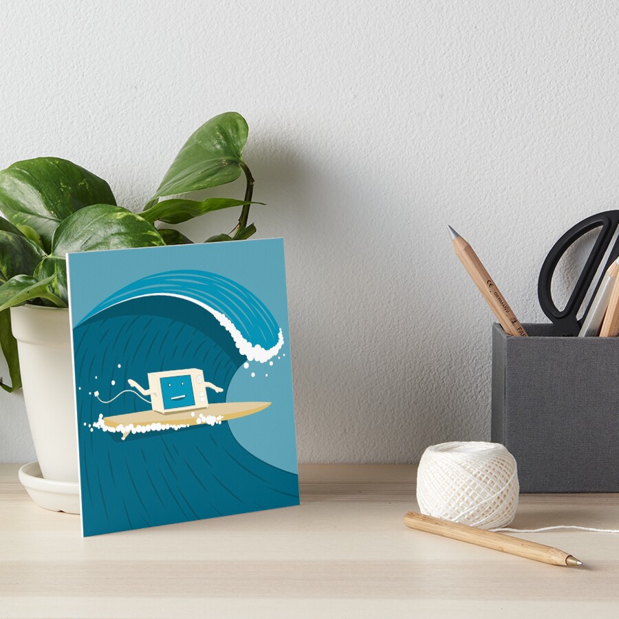 Microwave surfing Art Board Print