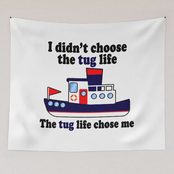 Item preview, Tug Life (Blue) designed and sold by HelpfulMonsters.