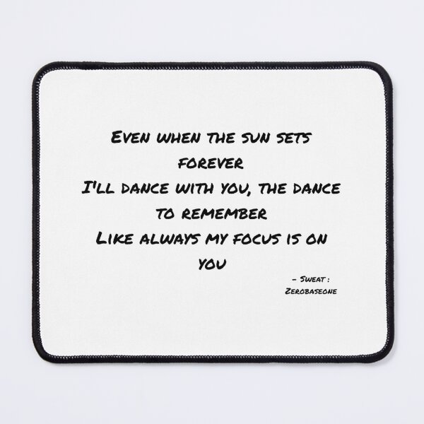 Item preview, Sweat By Zerobaseone Lyrics designed and sold by ArtRaftPro.